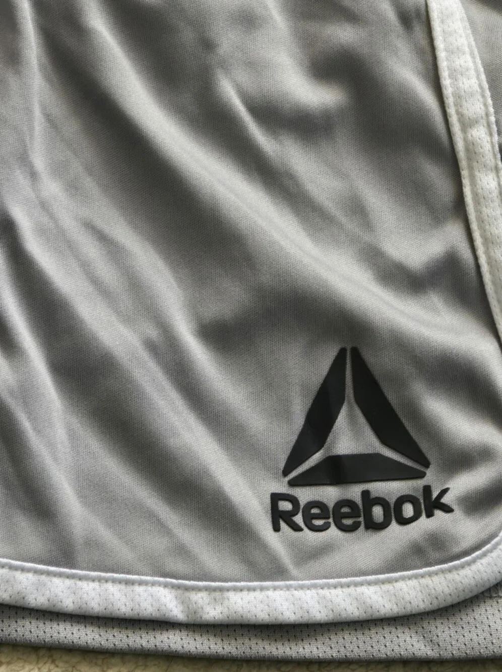 Reebok Boy's Light Gray Athletic Shorts with White Trim